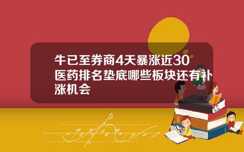牛已至券商4天暴涨近30医药排名垫底哪些板块还有补涨机会