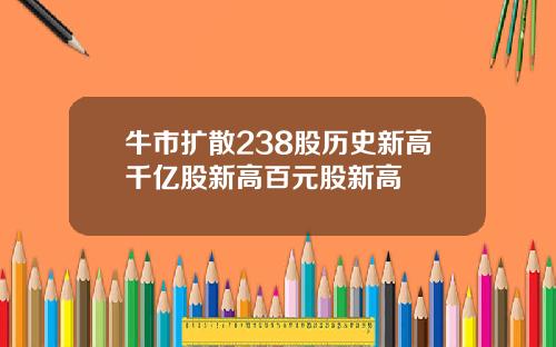 牛市扩散238股历史新高千亿股新高百元股新高