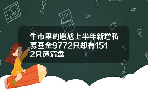 牛市里的尴尬上半年新增私募基金9772只却有1512只遭清盘