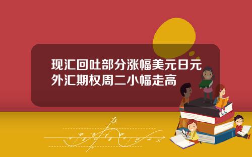 现汇回吐部分涨幅美元日元外汇期权周二小幅走高