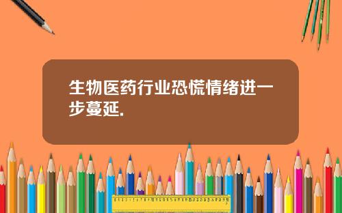 生物医药行业恐慌情绪进一步蔓延.