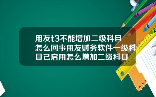 用友t3不能增加二级科目怎么回事用友财务软件一级科目已启用怎么增加二级科目