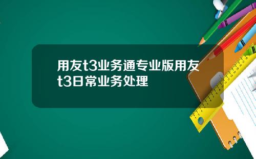 用友t3业务通专业版用友t3日常业务处理