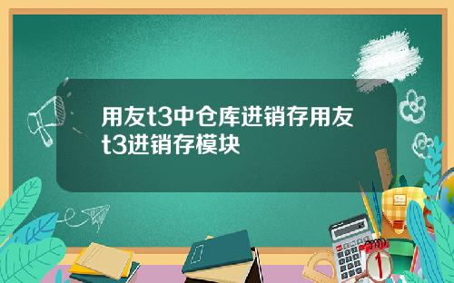 用友t3中仓库进销存用友t3进销存模块