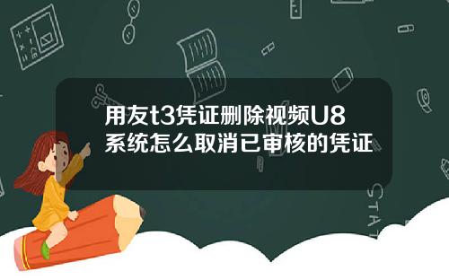 用友t3凭证删除视频U8系统怎么取消已审核的凭证