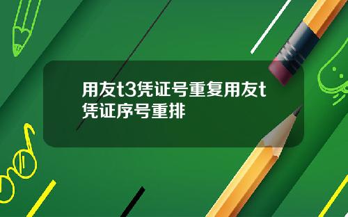 用友t3凭证号重复用友t凭证序号重排