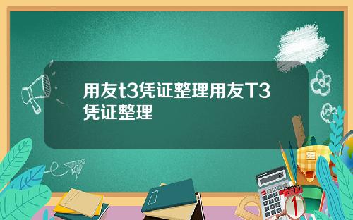 用友t3凭证整理用友T3凭证整理