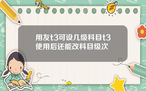 用友t3可设几级科目t3使用后还能改科目级次