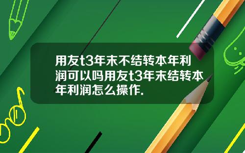 用友t3年末不结转本年利润可以吗用友t3年末结转本年利润怎么操作.