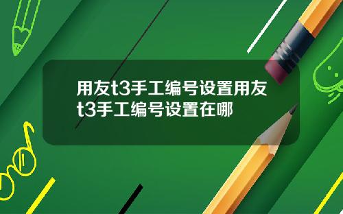 用友t3手工编号设置用友t3手工编号设置在哪