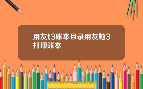 用友t3账本目录用友她3打印账本