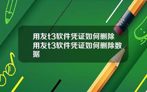 用友t3软件凭证如何删除用友t3软件凭证如何删除数据