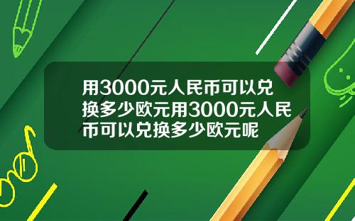 用3000元人民币可以兑换多少欧元用3000元人民币可以兑换多少欧元呢
