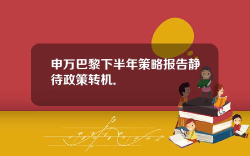 申万巴黎下半年策略报告静待政策转机.