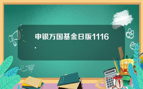 申银万国基金日版1116.