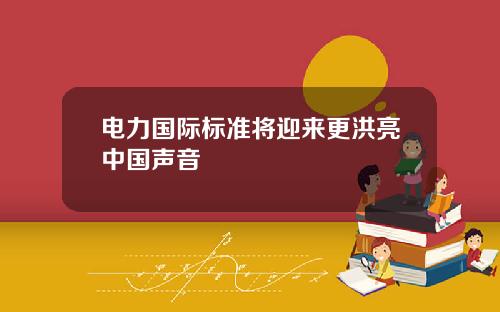 电力国际标准将迎来更洪亮中国声音