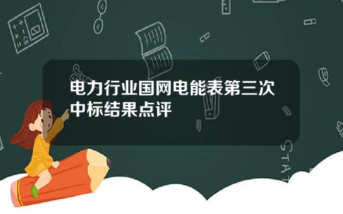 电力行业国网电能表第三次中标结果点评