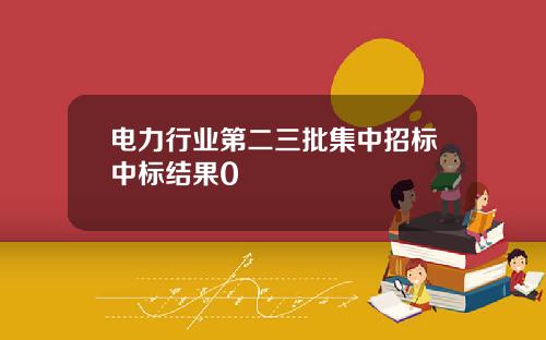 电力行业第二三批集中招标中标结果0