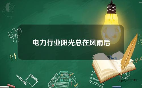 电力行业阳光总在风雨后