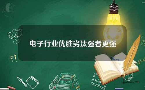 电子行业优胜劣汰强者更强