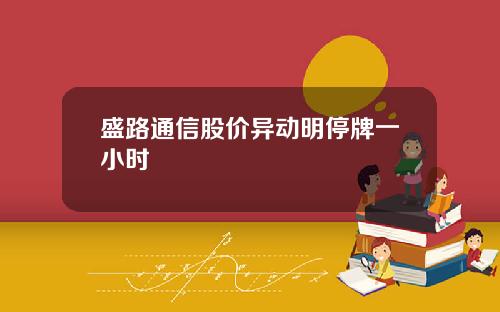 盛路通信股价异动明停牌一小时
