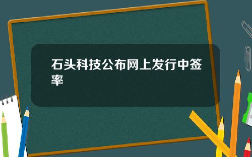石头科技公布网上发行中签率