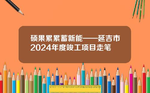 硕果累累蓄新能——延吉市2024年度竣工项目走笔