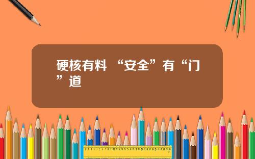 硬核有料 “安全”有“门”道