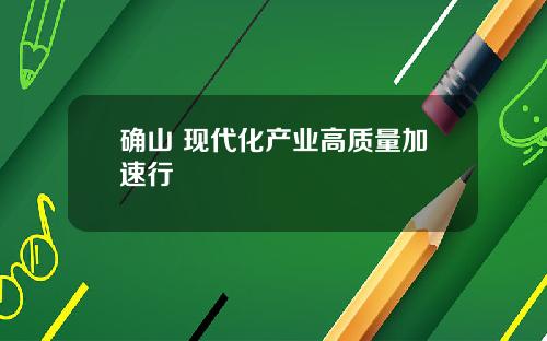 确山 现代化产业高质量加速行