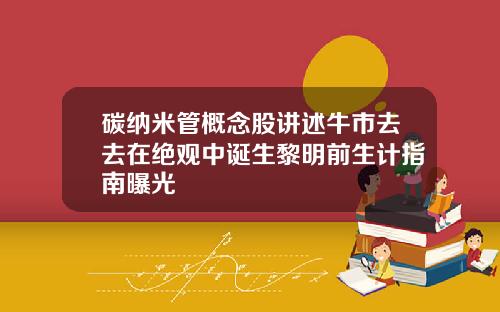 碳纳米管概念股讲述牛市去去在绝观中诞生黎明前生计指南曝光