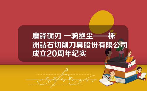 磨锋砺刃 一骑绝尘——株洲钻石切削刀具股份有限公司成立20周年纪实
