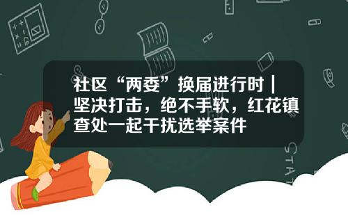 社区“两委”换届进行时｜坚决打击，绝不手软，红花镇查处一起干扰选举案件