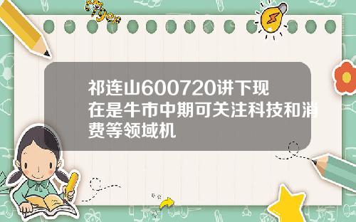 祁连山600720讲下现在是牛市中期可关注科技和消费等领域机