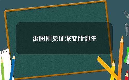 禹国刚见证深交所诞生