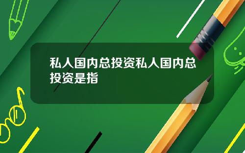 私人国内总投资私人国内总投资是指