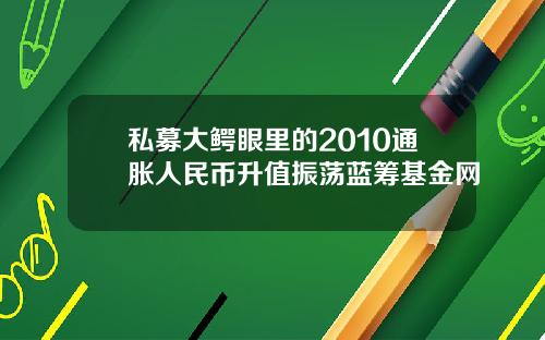 私募大鳄眼里的2010通胀人民币升值振荡蓝筹基金网