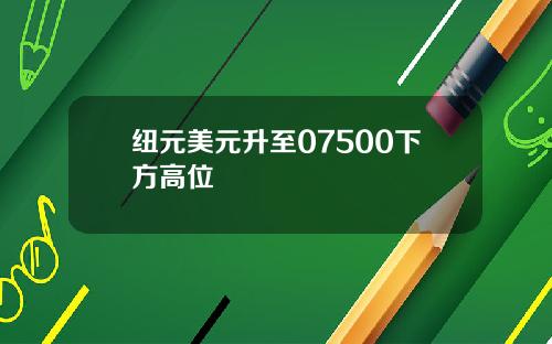 纽元美元升至07500下方高位