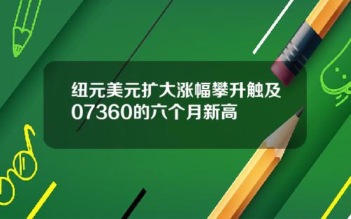 纽元美元扩大涨幅攀升触及07360的六个月新高