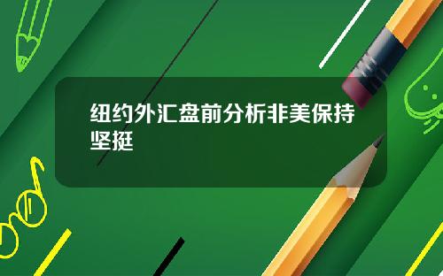 纽约外汇盘前分析非美保持坚挺