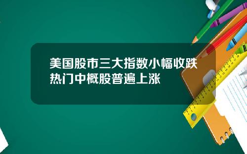 美国股市三大指数小幅收跌热门中概股普遍上涨