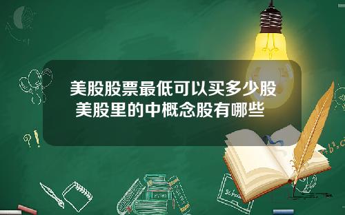 美股股票最低可以买多少股 美股里的中概念股有哪些