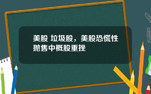 美股 垃圾股，美股恐慌性抛售中概股重挫