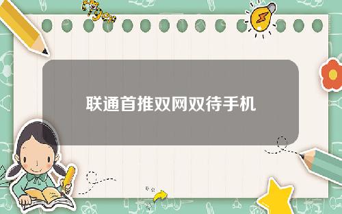 联通首推双网双待手机