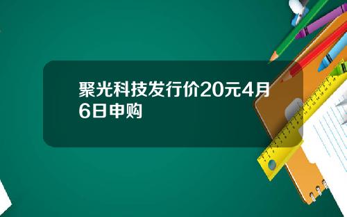 聚光科技发行价20元4月6日申购