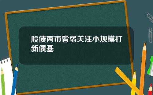 股债两市皆弱关注小规模打新债基