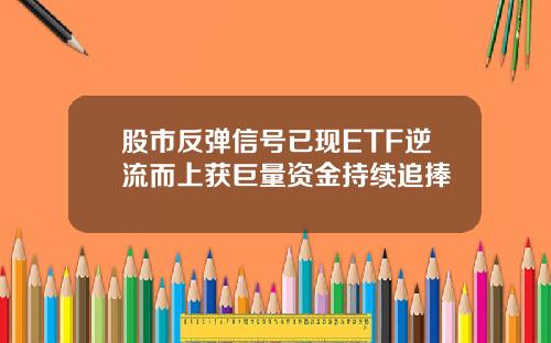 股市反弹信号已现ETF逆流而上获巨量资金持续追捧