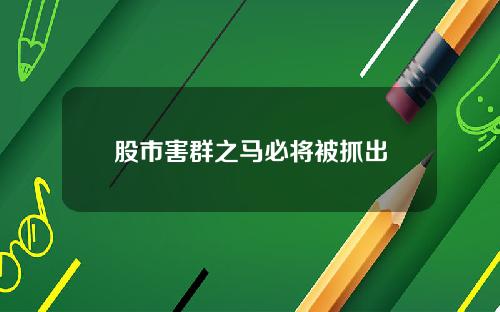 股市害群之马必将被抓出