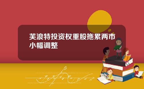 芙浪特投资权重股拖累两市小幅调整