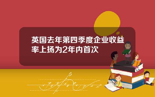 英国去年第四季度企业收益率上扬为2年内首次