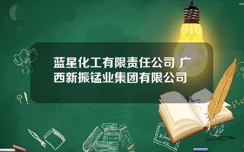 蓝星化工有限责任公司 广西新振锰业集团有限公司